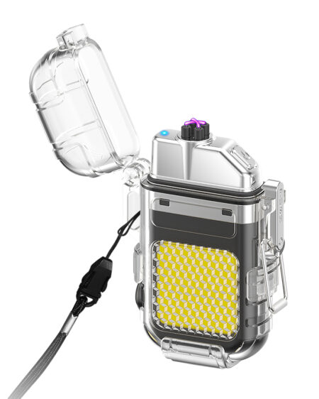 Waterproof Dual Arc Plasma Lighter - Outdoor Camping Lighter for Men Women with Led Light