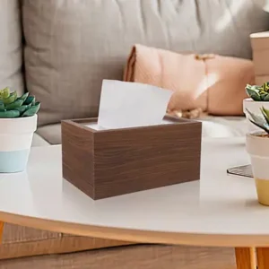 Bebo Creations Wooden Tissue Box Holder for Home, Tissue Papper Holder Wooden Perfect Size 12.7 cm x 19.7 cm x 10 cm Complimented with 50 Tissue Pappers