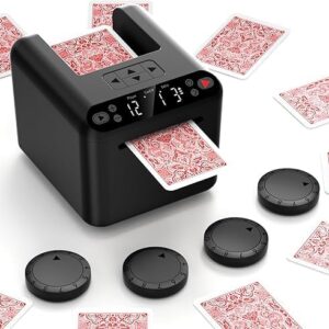 Automatic Card Dealer Machine Top Dealing Distributor -Rechargeable 1 to 3 Deck Support 1 to 99 Cards Deal 1 to 12 Players 4 Remotes Included Pro Auto Playing Card Dispenser